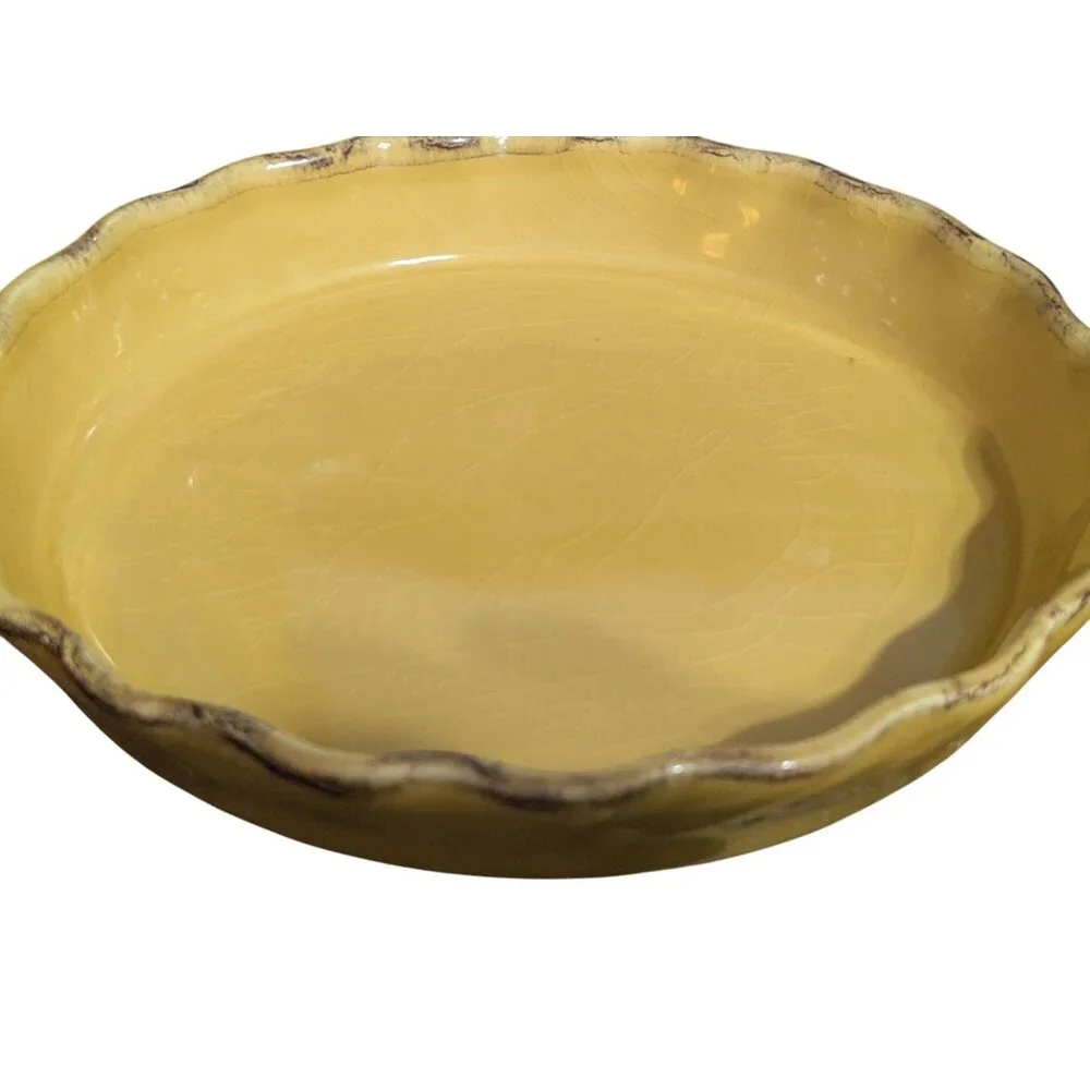 Sur la Table Mustard Yellow Pie Plate Quiche or Casserole Dish 9.5 in x 1.5 in